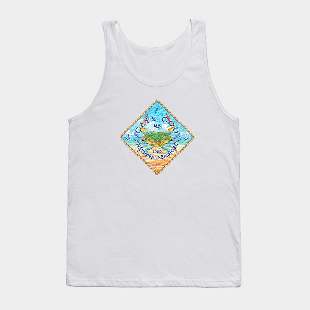 Cape Cod National Seashore, MA, with Blue Crab on Beach Tank Top by jcombs